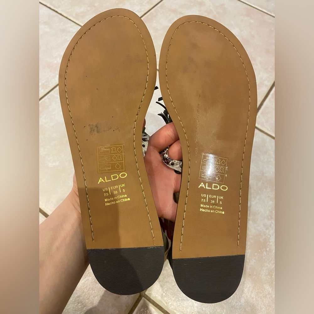 Aldo Tharesa Gladiator Fringe Boho Flat Western Festival Cowgirl Sandals 7.5 - Picture 14 of 15